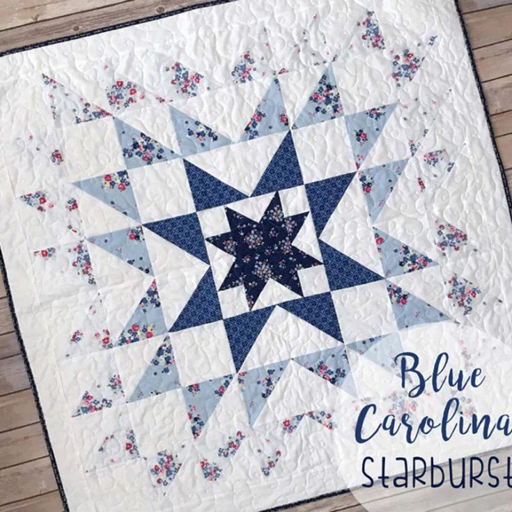 Check out this lovely Starburst Quilt design, a delightful project to hop on and takes a modern twist to the classic star quilts. Ideal for confident beginners, this design uses the half square triangle (HST&rsquo;s) method and incorporates striking Blue Coralina fabrics from Riley Blake. Still, it is also adaptable to your favorite prints. The final size rounds up to 45&rdquo; x 45&rdquo;.