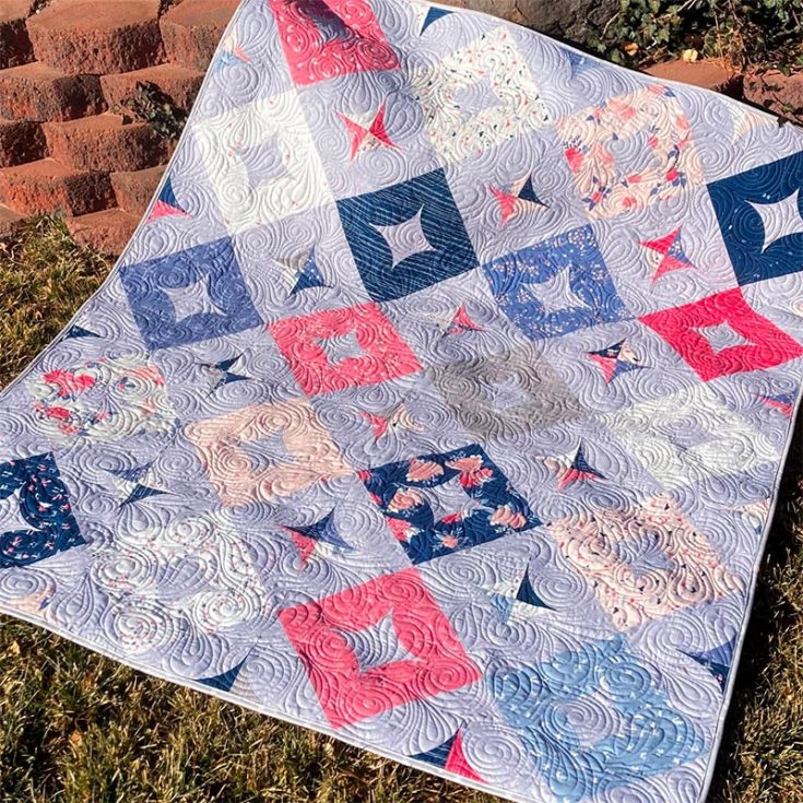 If you're new to piecing curves together for a block, this quilt pattern is a great way for you to practice! The pdf even comes with a sizing chart ranging from baby-sized to king-sized quilts if you'd like to make matching sets for the family!