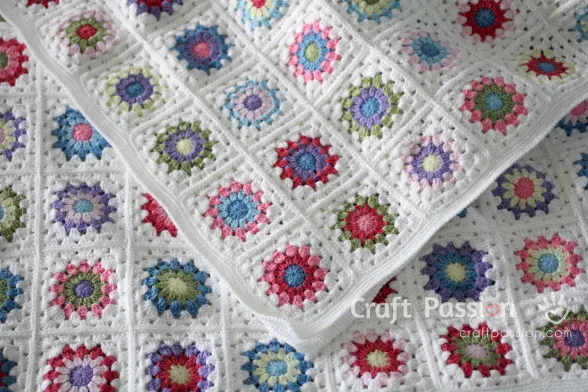 how to crochet sunburst granny square
