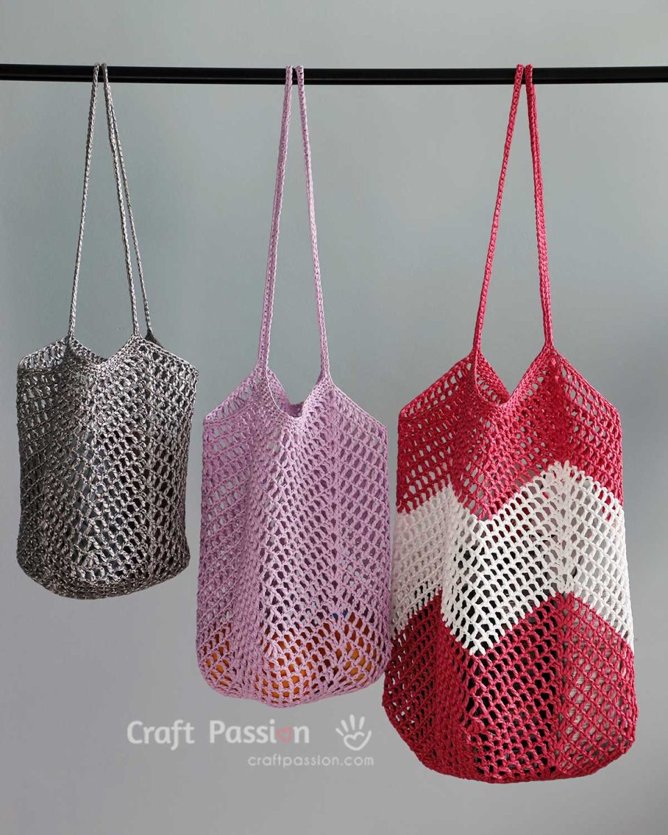 Crochet Market Bag / Mesh Bag - Free Crochet Pattern • Craft Passion