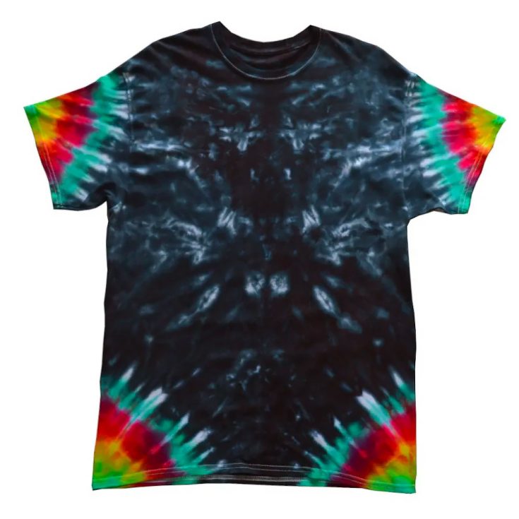 If you're looking for just that small burst of colors, this bright corners tie dye pattern is for you. It features bright colors only at the corners of the sleeves, making it more simple and put together.
