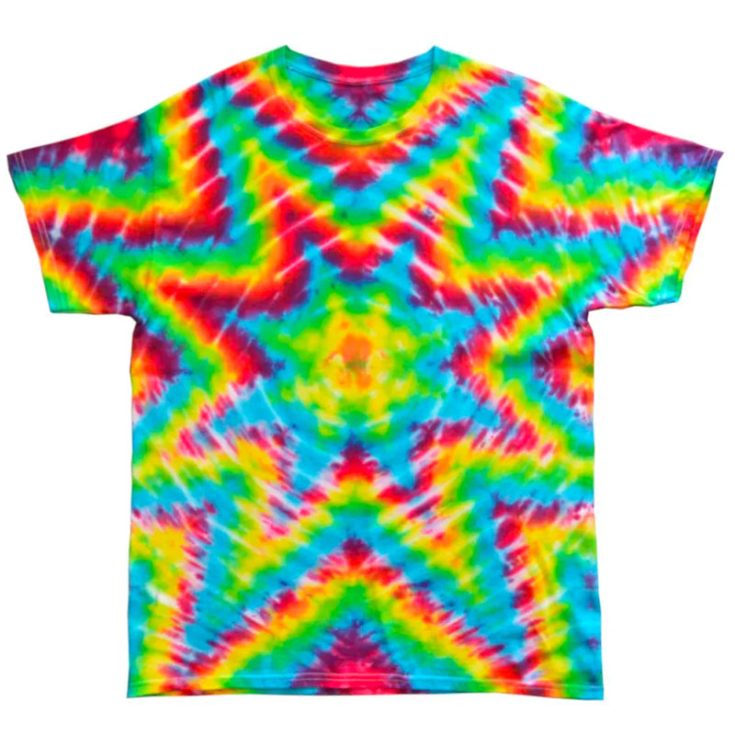 This unique tie dye pattern will blow you away as you unravel the fabric. It looks like a kaleidoscopic pattern found in a kaleidoscope.