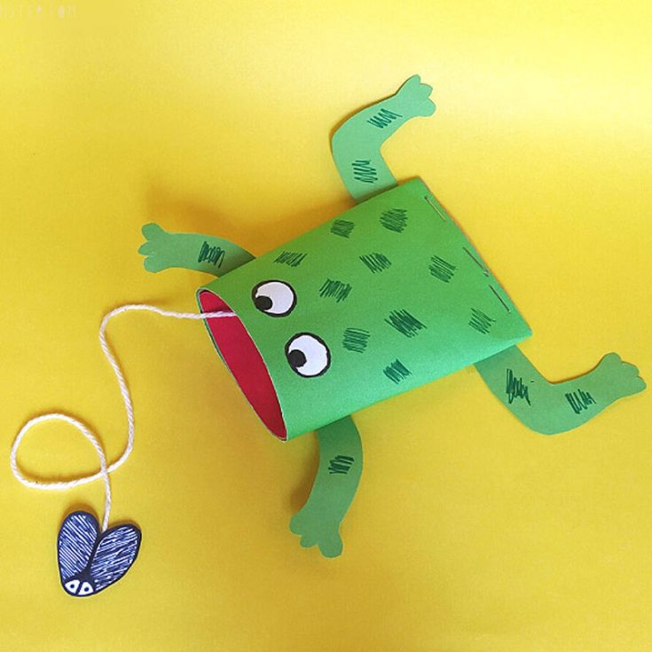 Ribbit! Check out this awesome easy and fun toilet paper roll frog craft. Wrap the outside of your paper core with green paper and attach some froggy limbs to create your very own jumpy creature. You can even attach a string with a fly on its end to make it look like your frog has caught its lunch!