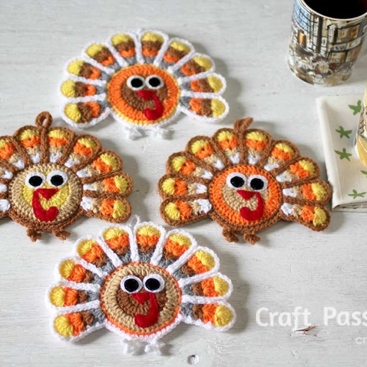 Turkey Coasters Free Crochet Pattern Craft Passion