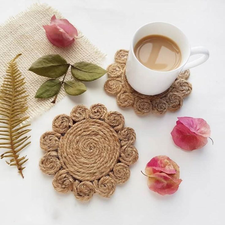 Bring a rustic charm to your home with these twine rope coasters. Their natural texture and earthy look make them a perfect addition to any decor. These DIY coasters are stylish and bring a cozy, inviting feel to any gathering!