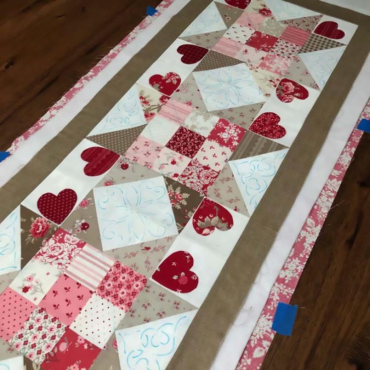 Last but not least is this splendid Valentine's Day runner design by The Crafty Quilter! Though it isn't a tutorial, this pattern is inspired by the Free Vintage Heart Quilt Block pattern here. Learn how to make it by clicking the link below.&nbsp; Table runner size: 15" x 51"