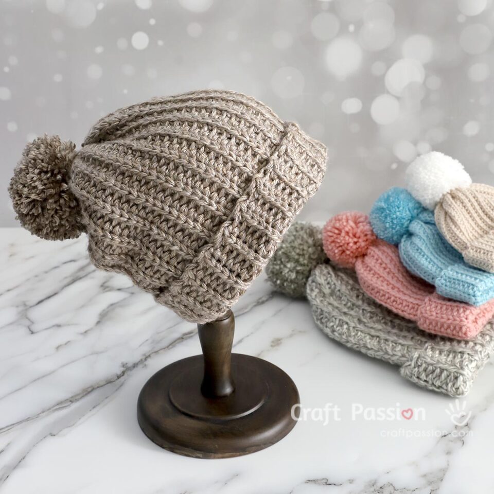 Crochet Beanie 1 Simple Pattern For 9 Sizes • Craft Passion