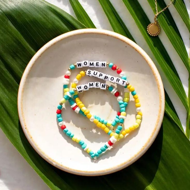 Send out an empowering message through these friendship bracelets. This bracelet stack symbolizes the strength and solidarity among women. Wear them proudly to show that women support women. Check out the other bracelet ideas by ctrlcurate.com in the same post!