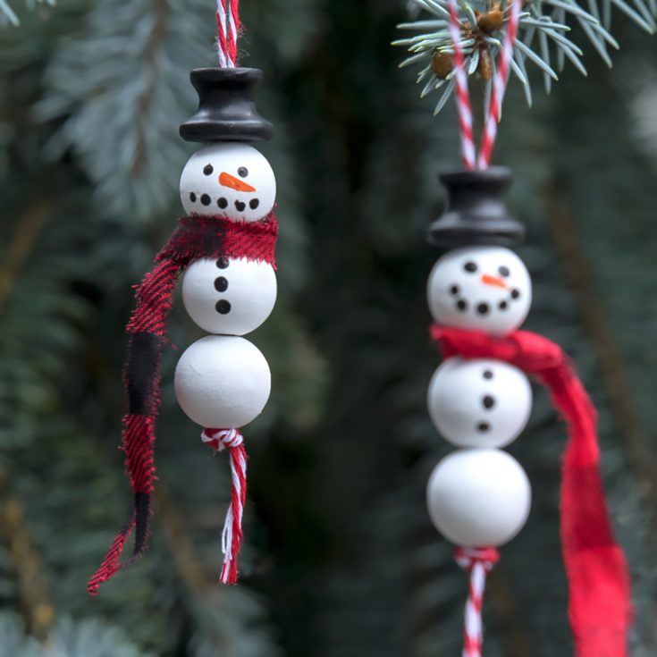 Create one, two, or three snowmen that dangle graciously from your tree. Being made out of wood they are even studied and able to be kept for the next Christmas season. Learn to make it in the tutorial below!