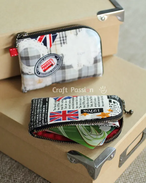 how to sew a card pouch with zipper